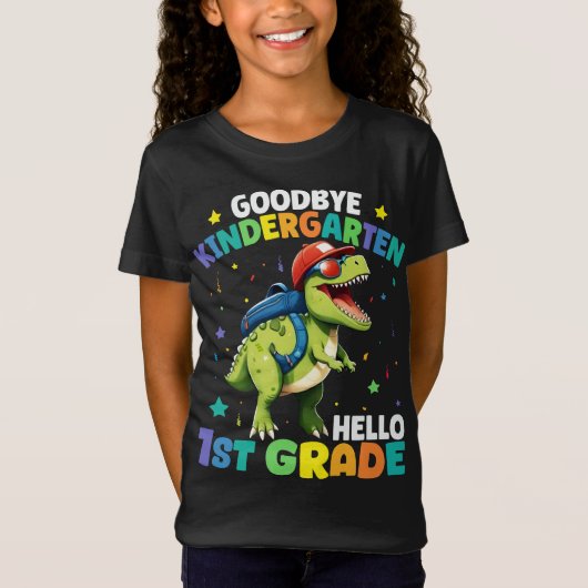 Vaarwel Kleuterschool Afstuderen Dinosaurus Trex T-shirt (Voorkant)