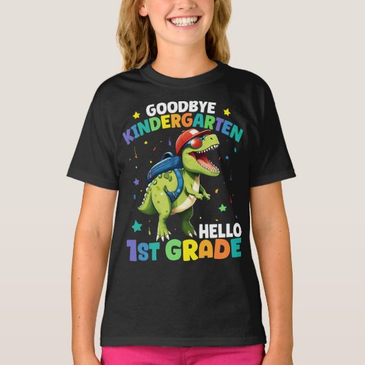 Vaarwel Kleuterschool Afstuderen Dinosaurus Trex T-shirt (Voorkant)