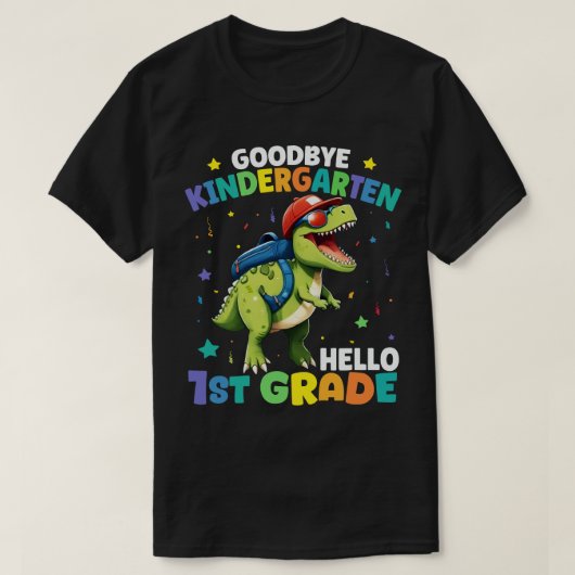Vaarwel Kleuterschool Graduatie Dinosaurus Trex T-shirt (Design voorkant)