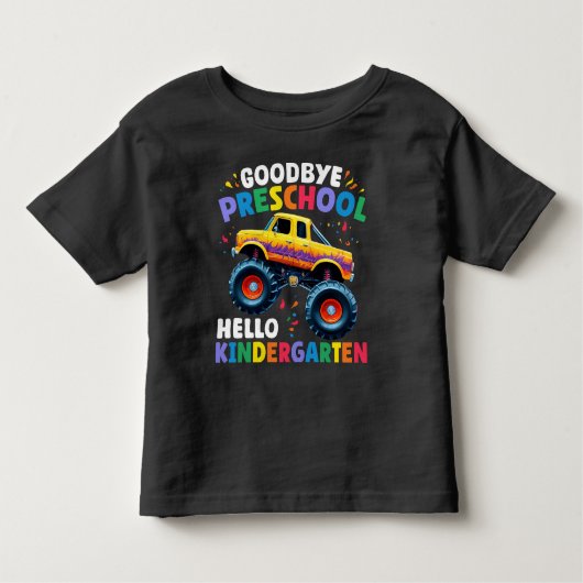 Vaarwel kleuterschool Monster Truck Afstuderen Kinder Shirts (Voorkant)