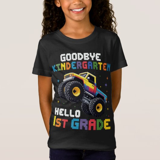 Vaarwel Kleuterschool Monster Truck Afstuderen T-shirt (Voorkant)