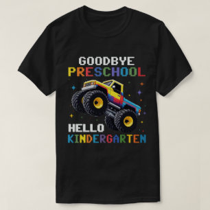 Vaarwel kleuterschool Monster Truck Trex Afstudere T-shirt