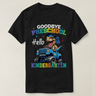 Vaarwel kleuterschool Monster Truck Trex Afstudere T-shirt