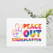 Vaarwel Kleuterschool Tie Dye Laatste Schooldag Aankondiging (Staand voorkant)