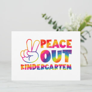 Vaarwel Kleuterschool Tie Dye Laatste Schooldag Kaart
