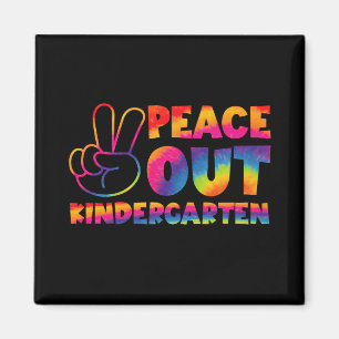 Vaarwel Kleuterschool Tie Dye Laatste Schooldag Magneet