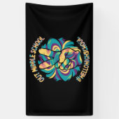 Vaarwel Middel Hallo Hogere School Tie Dye Spandoek (Verticaal)
