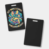 Vaarwel Middel Hallo Middelbare School Tie Dye Badge (Voor- en achterkant)