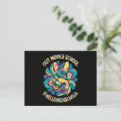 Vaarwel Middel Hallo Middelbare School Tie Dye Briefkaart (Staand voorkant)