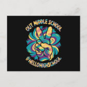 Vaarwel Middel Hallo Middelbare School Tie Dye Briefkaart (Voorkant)