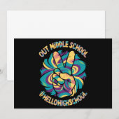 Vaarwel Middel Hallo Middelbare School Tie Dye Kaart (Voorkant / Achterkant)