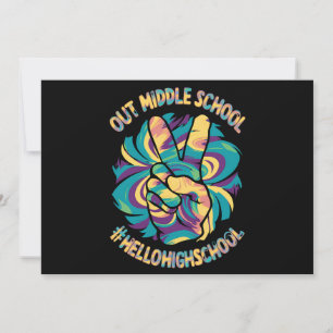 Vaarwel Middel Hallo Middelbare School Tie Dye  Kaart