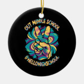 Vaarwel Middel Hallo Middelbare School Tie Dye  Keramisch Ornament (Voorkant)