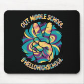 Vaarwel Middel Hallo Middelbare School Tie Dye Muismat (Voorkant)