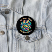 Vaarwel Middel Hallo Middelbare School Tie Dye  Ronde Button 7,6 Cm (In situ)