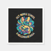 Vaarwel Middel Hallo Middelbare School Tie Dye Servet (Voorkant)