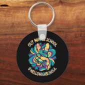 Vaarwel Middel Hallo Middelbare School Tie Dye  Sleutelhanger (Voorkant)