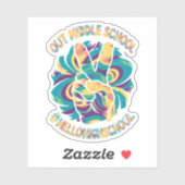 Vaarwel Middel Hallo Middelbare School Tie Dye  Sticker (Vel)