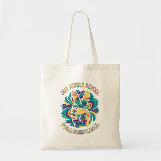 Vaarwel Middel Hallo Middelbare School Tie Dye Tote Bag (Voorkant)