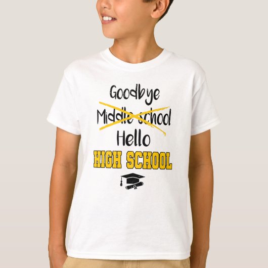 Vaarwel middelbare school Afstuderen High School T-shirt (Voorkant)