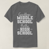 Vaarwel middelbare school Hallo basisschool T-shirt (Design voorkant)