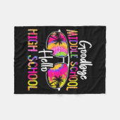 Vaarwel Middelbare School Hallo Middelbare School Fleece Deken (Voorkant (Horizontaal))