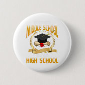 Vaarwel middelbare school Hallo middelbare school Ronde Button 5,7 Cm (Voorkant)