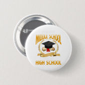 Vaarwel middelbare school Hallo middelbare school Ronde Button 5,7 Cm (Voorkant /achterkant)