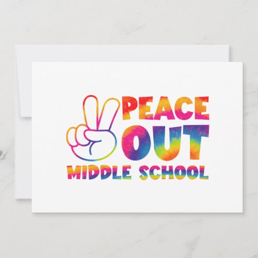 Vaarwel Middelbare School Tie Dye Laatste Dag Van  Aankondiging (Voorkant)