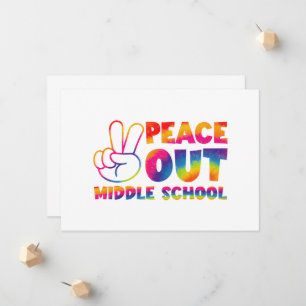 Vaarwel Middelbare School Tie Dye Laatste Schoolda Aankondiging