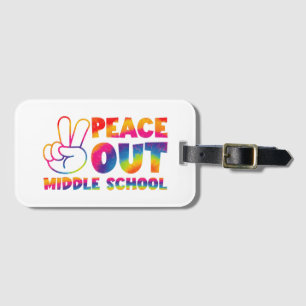 Vaarwel Middelbare School Tie Dye Laatste Schoolda Bagagelabel
