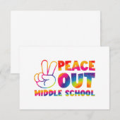 Vaarwel Middelbare School Tie Dye Laatste Schoolda Bedankkaart (Voorkant / Achterkant)