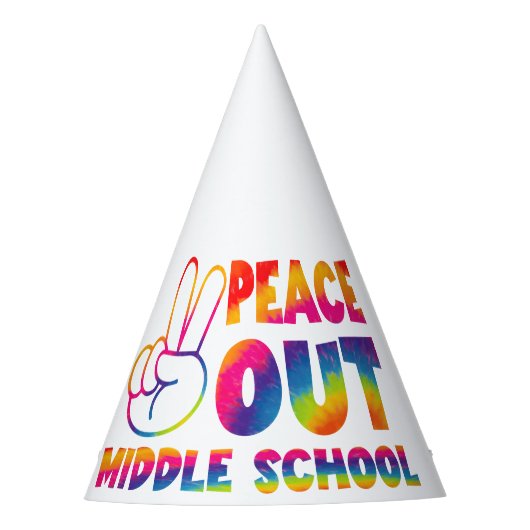 Vaarwel Middelbare School Tie Dye Laatste Schoolda Feesthoedjes (Voorkant)
