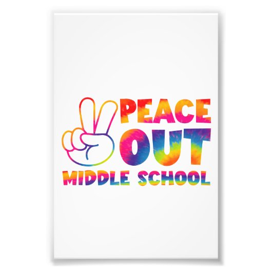 Vaarwel Middelbare School Tie Dye Laatste Schoolda Foto Afdruk (Voorkant)