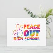 Vaarwel middelbare school tie-dye laatste schoolda kaart (Staand voorkant)