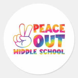 Vaarwel Middelbare School Tie Dye Laatste Schoolda Ronde Sticker