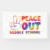 Vaarwel Middelbare School Tie Dye Laatste Schoolda Spandoek (Horizontaal)
