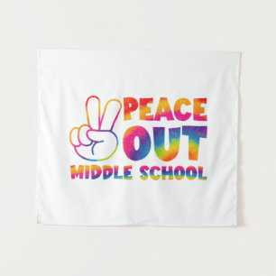 Vaarwel Middelbare School Tie Dye Laatste Schoolda Wandkleed