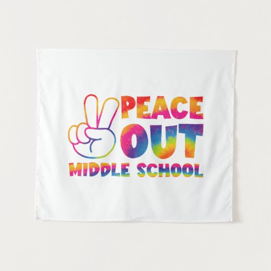 Vaarwel Middelbare School Tie Dye Laatste Schoolda Wandkleed (Voorkant (horizontaal))