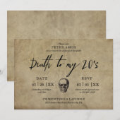 Vaarwel mijn twintiger jaren feest kaart (Voorkant / Achterkant)