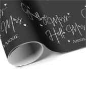 Vaarwel Miss Hallo Mrs Black White Vrijgezellenfee Cadeaupapier (Rol Hoek)