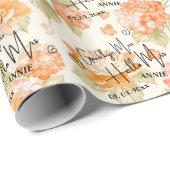 Vaarwel Miss Hallo Mrs. Floral Cute Cadeaupapier (Rol Hoek)