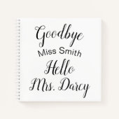 Vaarwel Miss Hallo Mrs Personalized Guest Book Notitieboek (Voorkant)