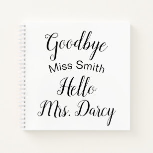 Vaarwel Miss Hallo Mrs Personalized Guest Book Notitieboek