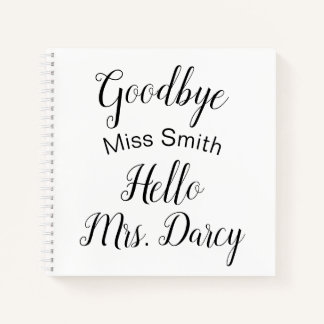 Vaarwel Miss Hallo Mrs Personalized Guest Book Notitieboek