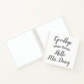 Vaarwel Miss Hallo Mrs Personalized Guest Book Notitieboek (Binnen)