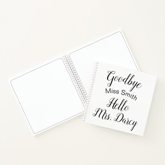 Vaarwel Miss Hallo Mrs Personalized Guest Book Notitieboek (Binnen)