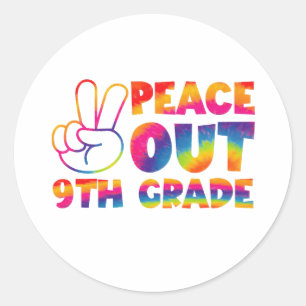 Vaarwel Negende Klas Tie-Dye Laatste Dag 9e Klas Ronde Sticker