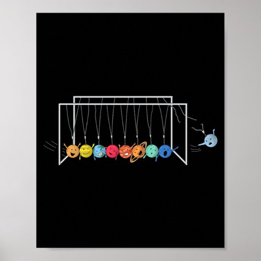 Vaarwel Pluto Grappige Zonnestelsel Planeten T Shi Poster (Voorkant)