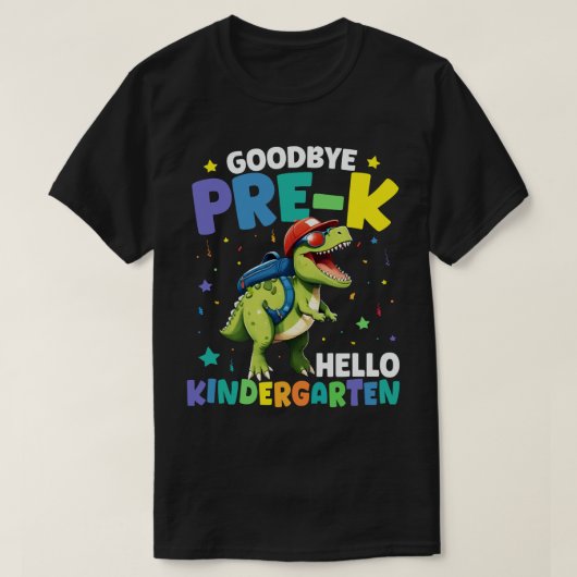 Vaarwel Pre-k afstuderen Dinosaurus T rex T-shirt (Design voorkant)